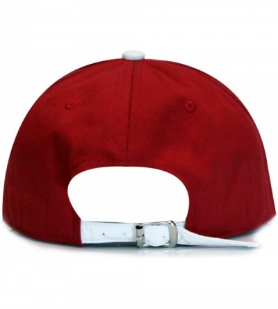 Baseball Caps Baseball 5 Panel Biker Hat - Cs290 Red/White - CW11WJW7DTP $12.75