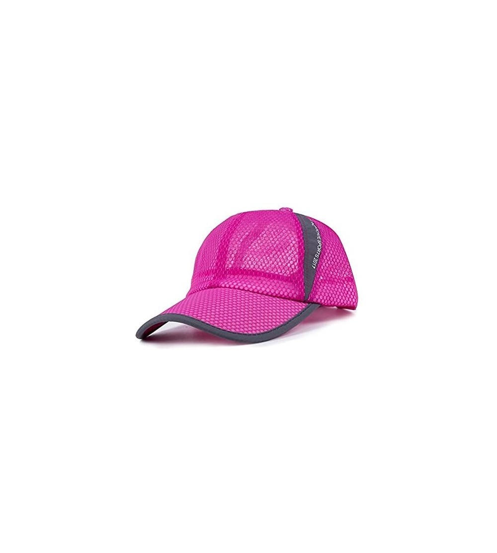 Baseball Caps Breathable Net Cap Sun Hat Quick-Dry Ventilation Baseball Cap Outdoor Sunshade - Rose Red - CU184AK7Z4U $9.47