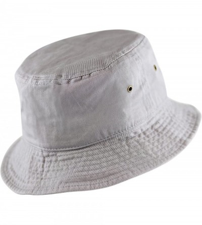 Bucket Hats Unisex 100% Cotton Packable Summer Travel Bucket Beach Sun Hat - Grey - CO17XSQL9RW $13.03
