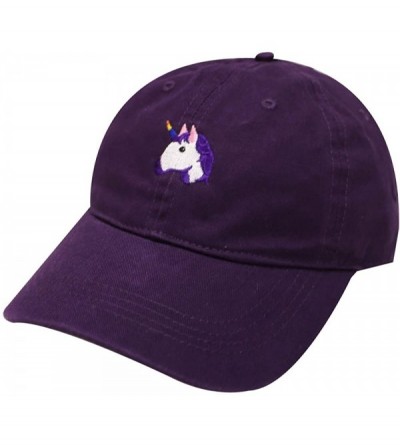 Baseball Caps Unicorn Cotton Baseball Dad Caps - Purple - C412ODXIF9Z $23.48