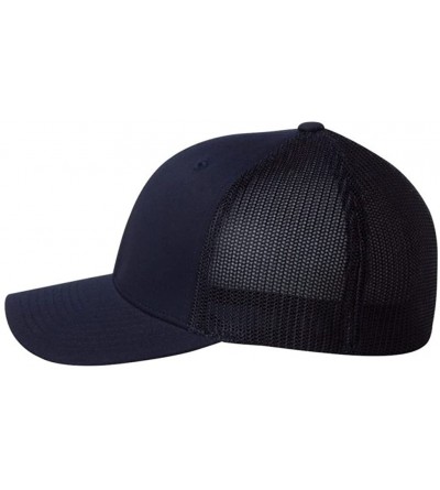 Baseball Caps Structured Low-profile Trucker Cap- One Size (Dark Navy) - CO1191ZWHRB $10.88