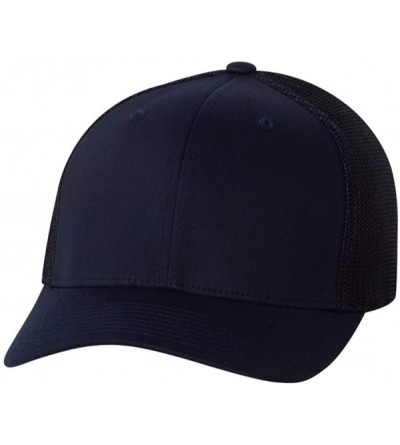 Baseball Caps Structured Low-profile Trucker Cap- One Size (Dark Navy) - CO1191ZWHRB $10.88