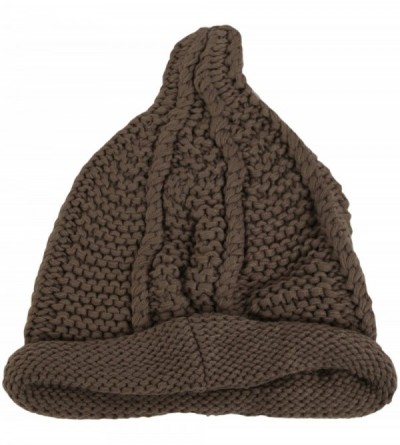 Skullies & Beanies 3 Pack Winter Hat Selection Yarn Ab Pointy Corn Beanie (Brown- Navy- White) - CK188I9CS72 $12.99