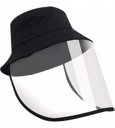 Bucket Hats Womens UPF50+ Linen/Cotton Summer Sunhat Bucket Packable Hats w/Chin Cord - Black - CC1987XKWIU $28.00
