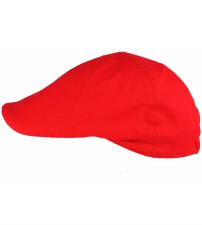 Baseball Caps Men's 100% Cotton Duck Bill Flat Golf Ivy Driver Visor Sun Cap Hat - Red - C311KZ6SPOT $16.01