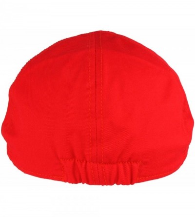 Baseball Caps Men's 100% Cotton Duck Bill Flat Golf Ivy Driver Visor Sun Cap Hat - Red - C311KZ6SPOT $16.01