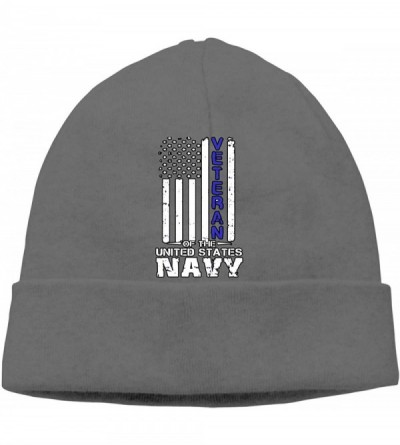 Skullies & Beanies US Navy Veteran Beanie Hat Classic Toboggan Hat Winter Hats Skull Cap Beanies for Men and Women - Deep Hea...