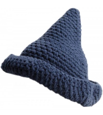 Skullies & Beanies Ewindy Winter Knit Beanie for Women Creative Women Pointy Hat Knitted Cap Warm Cone Witch Hat - Blue Hats ...