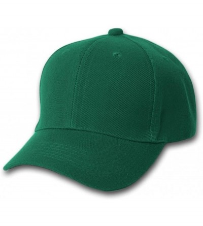 Baseball Caps Adjustable Baseball Structured Cap Hat - Forest Green - CY12JD4FOFB $7.43