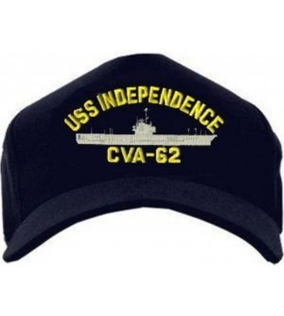 Baseball Caps USS Independence CVA-62 Ball Cap Blue - CR12NRXZESQ $26.83