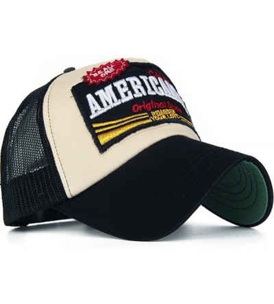 Baseball Caps Mesh Back Baseball Cap Trucker Hat 3D Embroidered Patch - Color1-1 - CK12IR9YMLZ $15.40