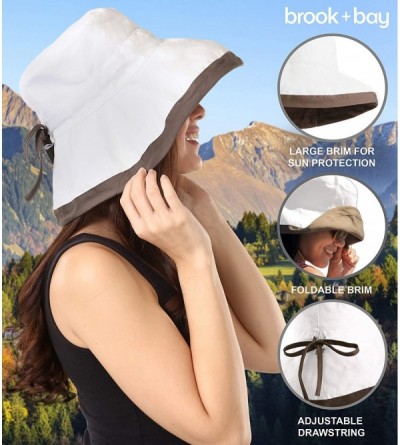 Sun Hats Outdoor Womens Sun Hat Protection - White - Cotton With Drawstring - CP18E7U4U69 $10.15