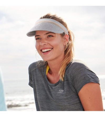 Visors Women Sun Straw Visor Hat UV Protection Golf Beach Outdoor Sports Summer Cap V201 - Grey - CK18GS0ZNUD $19.13