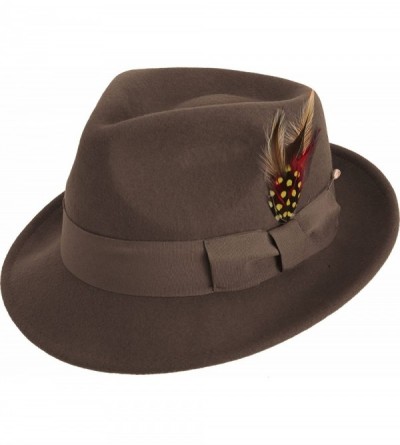 Fedoras Bogart Men's Felt Hat - Brown - CR11H4GZPVJ $80.93