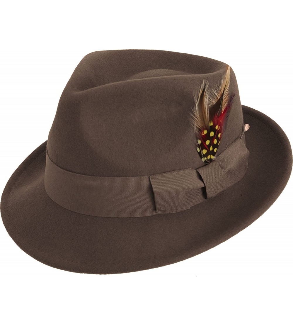Fedoras Bogart Men's Felt Hat - Brown - CR11H4GZPVJ $76.43