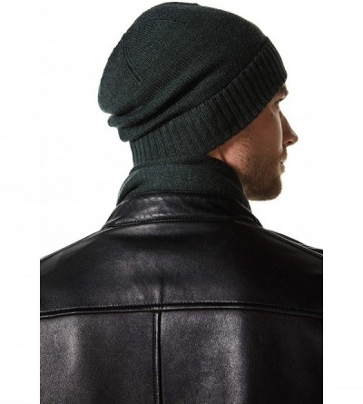 Skullies & Beanies 100% Merino Wool Beanie Hat Skullies Cap for Men - Dark Green - CO193WIC0CS $20.15