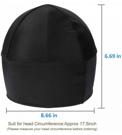 Skullies & Beanies Skull Cap/Helmet Liner/Running Cycling Wicking Beanie Under Hard Hat - Black-2pack - CW197ANY8UZ $8.28