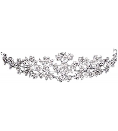 Headbands Rhinestones Crystal Headband Tiara for Women 18018 - 18027-Silver - CZ1850CDGL6 $25.39