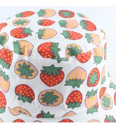 Sun Hats Fashion Fruit Bucket Hat for Women Trendy Strawberry Painted Foldable Summer Cotton Fisherman Sun Caps - CJ1993MAKZX...