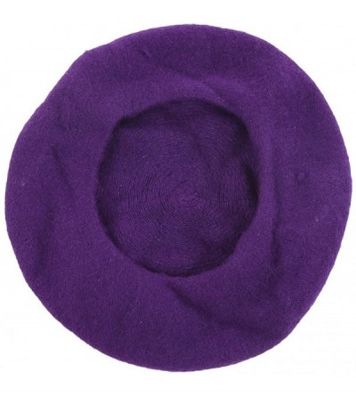 Skullies & Beanies Girl Solid Color Warm Winter Beret French artist Beanie Hat Ski Cap - Purple - C5188YY8S09 $9.56