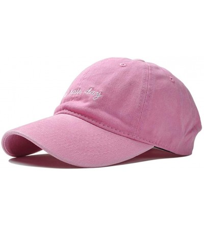 Baseball Caps Vintage Hat Bad-Hair-Day Embroidered Women-Baseball-Dad Hats Distressed - Pink - C818GZ7H2HS $9.20