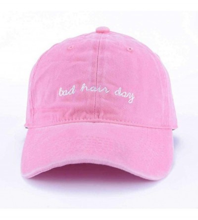 Baseball Caps Vintage Hat Bad-Hair-Day Embroidered Women-Baseball-Dad Hats Distressed - Pink - C818GZ7H2HS $9.20