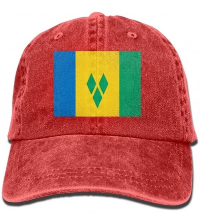 Baseball Caps Flag of Saint Vincent and The Grenadines Unisex Adult Baseball Hat Sports Outdoor Cowboy Cap - Red - C4180A49G7...