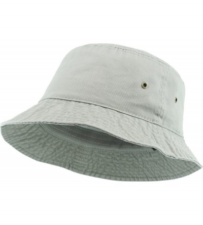 Bucket Hats Unisex Washed Cotton Bucket Hat Summer Outdoor Cap - (1. Bucket Classic) Light Gray - CA18HA75W4X $10.12