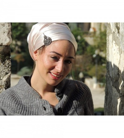 Headbands Tichel Full Hair Covering Lovely Stretched Snoods Turban One Size Pearl - Pearl - CK121MZJX8N $44.63