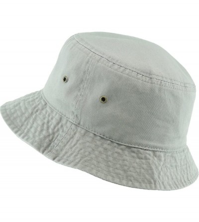 Bucket Hats Unisex Washed Cotton Bucket Hat Summer Outdoor Cap - (1. Bucket Classic) Light Gray - CA18HA75W4X $10.12