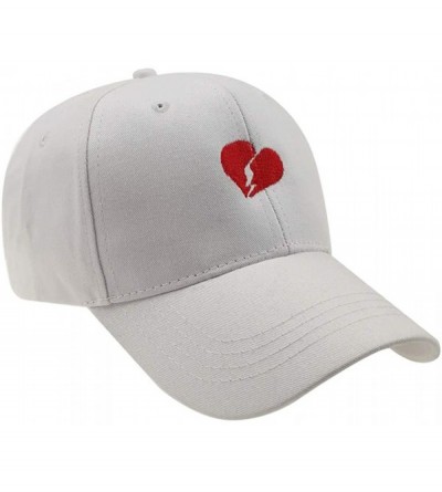 Baseball Caps New Broken Heart Dad Embroidered Baseball Cap Adjustable Black Love hat Unisex Hip hop hat - White - CM18LKGYYZ...