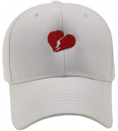 Baseball Caps New Broken Heart Dad Embroidered Baseball Cap Adjustable Black Love hat Unisex Hip hop hat - White - CM18LKGYYZ...