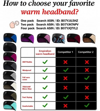 Balaclavas Lightweight Windproof Fleece Headband 360 Reflective Running Ear Warmer Thermal Muffs 2 Pack for Men Women - CT18Z...