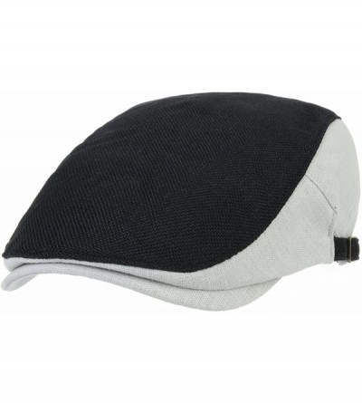 Newsboy Caps Two Tone Block Summer Newsboy Hat Flat Cap AC3046 - Black - CM12DW1MUX5 $24.24