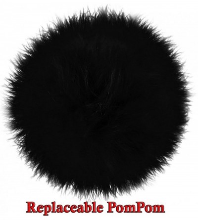 Skullies & Beanies Winter Hat Beanie with Real Fur Pom Pom Decorations. - Black Pompom - CK1835AMIRD $11.23