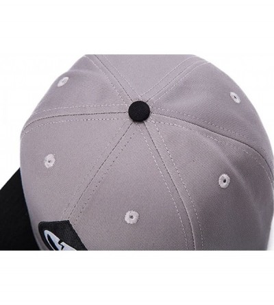 Baseball Caps Skull Skeleton Baseball Cap- Men Solid Flat Bill Adjustable Snapback Hats Unisex - Grey - CE1824WMXZA $15.16
