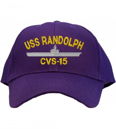 Baseball Caps USS Randolph CVS-15 Embroidered Pro Sport Baseball Cap - Purple - CG1824OG95R $13.73
