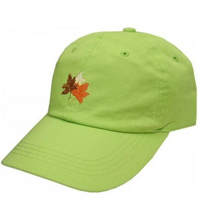 Baseball Caps Fall Leaves Cotton Baseball Dad Caps - Multi Colors - Lime - CT18IZ6HIQC $10.69