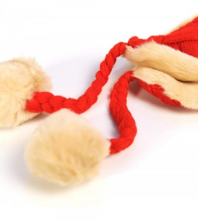 Skullies & Beanies Knit Hats for Women - Womens Trapper Hat - Womens Ushanka Russian Hat - Pom Pom - Red - CT19403RHW2 $59.31