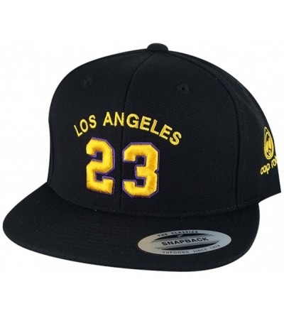Baseball Caps Los Angeles Player LAbron 23 Snapback Cap Custom Embroidery Baseball Hat - Black Gold Purple - CR18G7RECRT $31.88