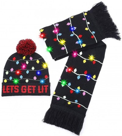 Skullies & Beanies LED Light Up Beanie Hat Christmas Cap for Women Children- Party- Bar - Multicolor-032 - C018WL9UZ5G $20.80