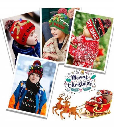 Skullies & Beanies LED Light Up Beanie Hat Christmas Cap for Women Children- Party- Bar - Multicolor-032 - C018WL9UZ5G $20.80