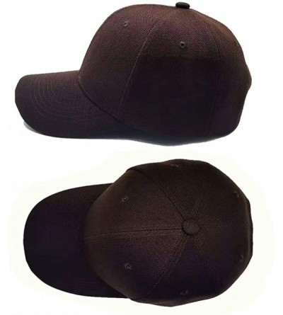 Baseball Caps Baseball Cap for Men Women Adjustable Plain Peaked Cap or Tennis Golf Hat Youth Dad Ball Hat - Brown - CV194Y0A...