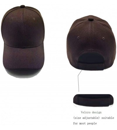 Baseball Caps Baseball Cap for Men Women Adjustable Plain Peaked Cap or Tennis Golf Hat Youth Dad Ball Hat - Brown - CV194Y0A...