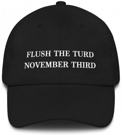 Baseball Caps Flush The Turd November Third Hat (Embroidered Dad Cap) Anti Donald Trump - Black - CE18XTEALGT $26.10
