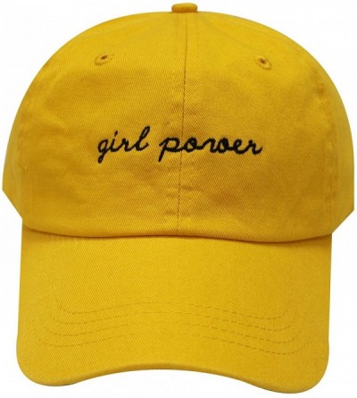 Baseball Caps Girl Power' Cotton Baseball Cap - Gold - CM12KBLE9U1 $11.80