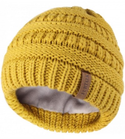 Skullies & Beanies Kids Girls Boys Winter Knit Beanie Hats Bobble Ski Cap Toddler Baby Hats 1-6 Years Old - 07-mustard Yellow...