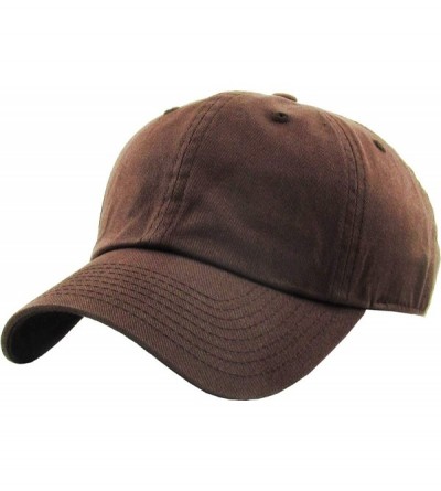 Baseball Caps Dad Hat Adjustable Plain Cotton Cap Polo Style Low Profile Baseball Caps Unstructured - Brown - C412FOW5NJ3 $8.28