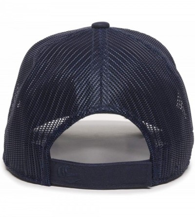 Baseball Caps Structured mesh Back Trucker Cap - Navy - CI182G20EYU $10.68