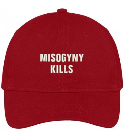 Baseball Caps Misogyny Kills Embroidered Soft Low Profile Adjustable Cotton Cap - Red - CZ12O51LVRE $16.93